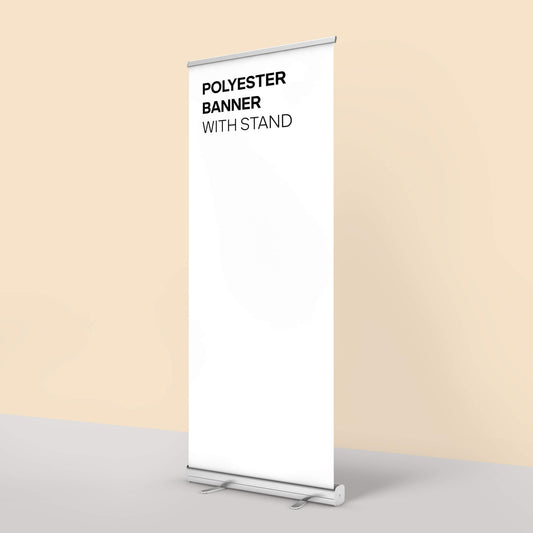 Polyester roll up banner with stand