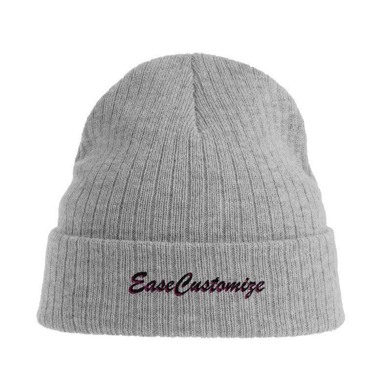 Sustainable Rib Cuffed Beanie - Embroidery