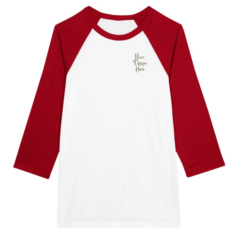 Women's Unisex 3/4 sleeve Raglan T-shirt - Embroidery