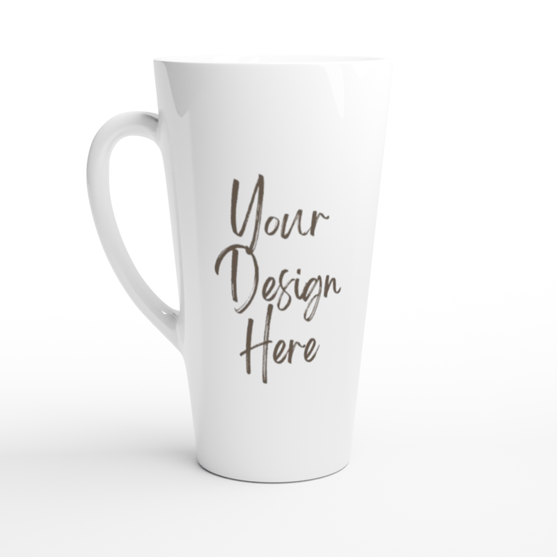 White Latte 17oz Ceramic Mug - Design Your Own