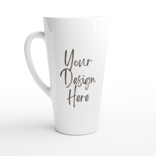 White Latte 17oz Ceramic Mug - Design Your Own