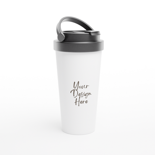 White 15oz Stainless Steel Travel Mug